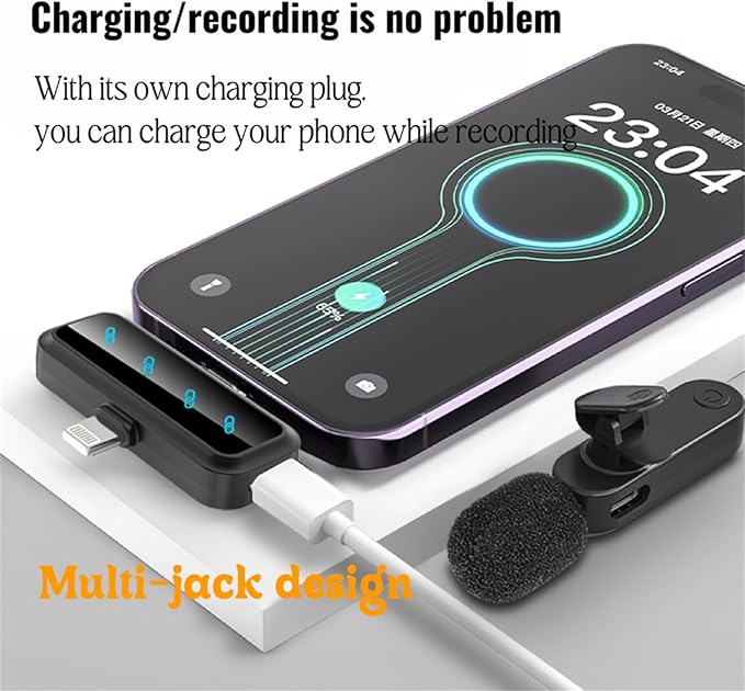 3 in 1/Four in one Wireless Lavalier Microphone for iPhone,iPad,Android,Camera,computer,mini Noise Reduction Recording Mic Ultra-Low Delay,for Vlog/ TikTok/YouTube Live Stream (Upgrade 4mic)