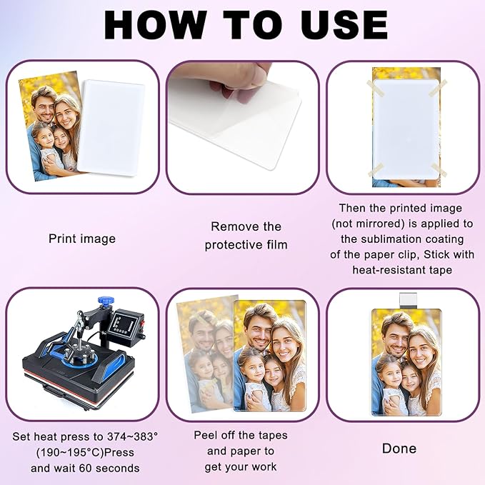 HYHOSHI 10 Pack Car Visor Photo Clip for Sublimation Blanks, Acrylic Sublimation Car Picture Photo Frame Blank with Clips for Easy Display, Suitable for Adding Family or Personal Photos