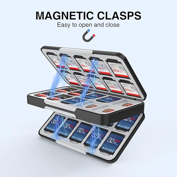 HEIYING SD Card Holder for Memory SD and TF Cards, Portable Case Compatible with 40 SDXC SDHC and 40 TF Card Slots