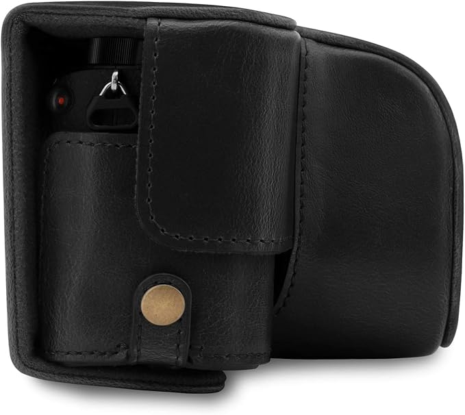 MegaGear MG1651 Ever Ready Leather Camera Case Compatible with Sony Alpha A6400 (16-50mm) - Black