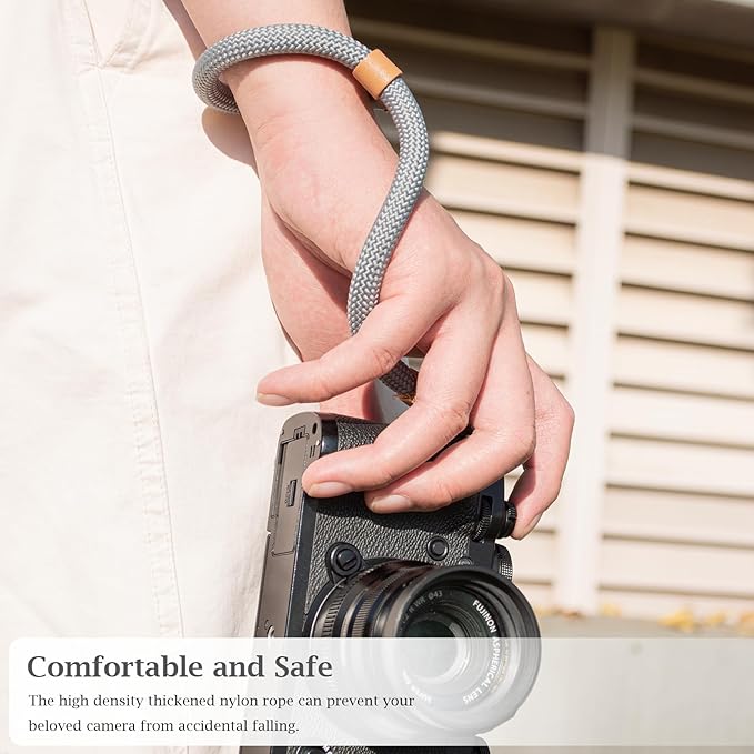 VOVMOEYA Rope Camera Wrist Strap,Camera Hand Strap Compatible with A6400 A6000 A7 IV,for Fujifilm X100V for Nikon Zf Z30 for Canon EOS R6 R7 R8 R10 Camera Wrist Straps for dslr - Grey