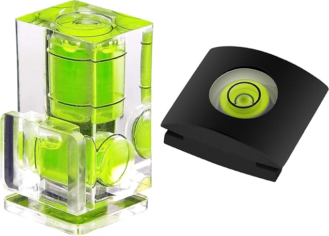 Anwenk Hot Shoe Level Camera Bubble Level Hot Shoe Spirit Level Hot Shoe Cover (Includes 2 Axis Bubble Level and 1 Axis Hot Shoe Cover) Combo Pack