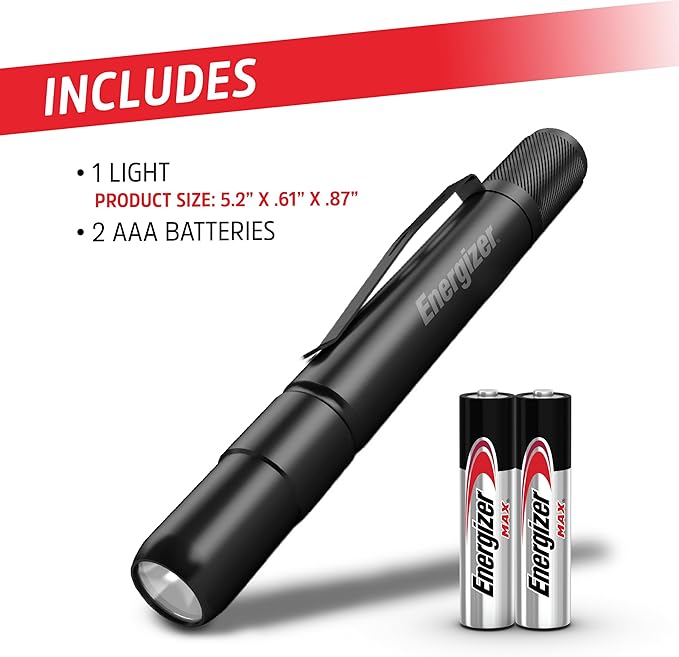Energizer UV Flashlight Pen Light, LED Handheld Blacklight Flashlight, UV + White LED, Detector for Dog Pet Urine Stains, Bed Bugs and Scorpions (Batteries Included)