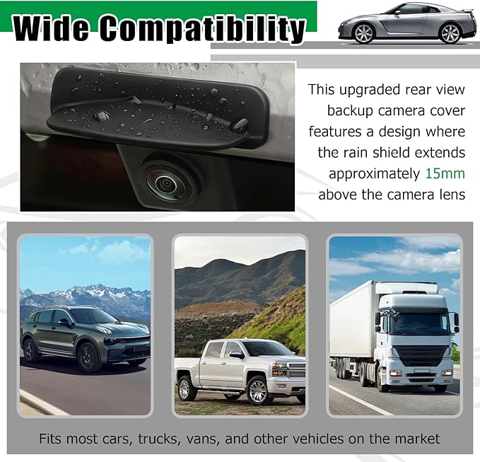 Upgraded Rear View Backup Camera Cover,Silicone Back Up Camera for Cars Rain Guard Protective Cover with Adhesive,Universal Reverse Cameras for Cars Exterior Accessories