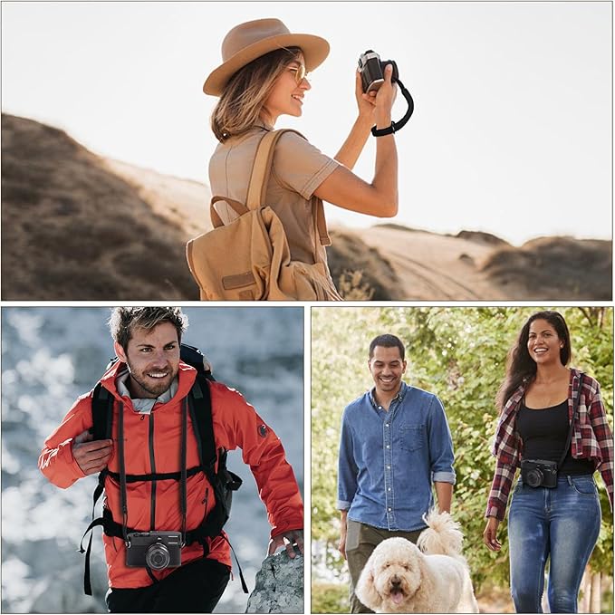 ARVOK 2 Pack Camera Strap with Camera Wrist Strap, 110cm Climbing Rope Camera Strap, Camera Neck Shoulder Strap for Nikon Canon Sony Fuji Micro Single and SLR DSLR Camera