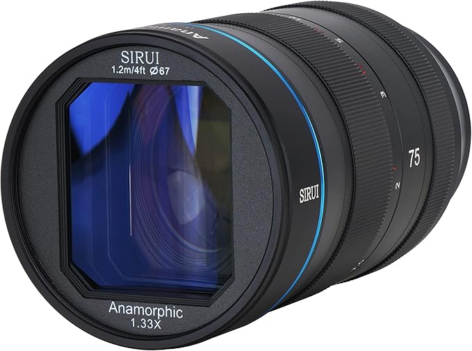 SIRUI 75mm F1.8 1.33X S35 Anamorphic Lens for RF Mount, Blue Flare
