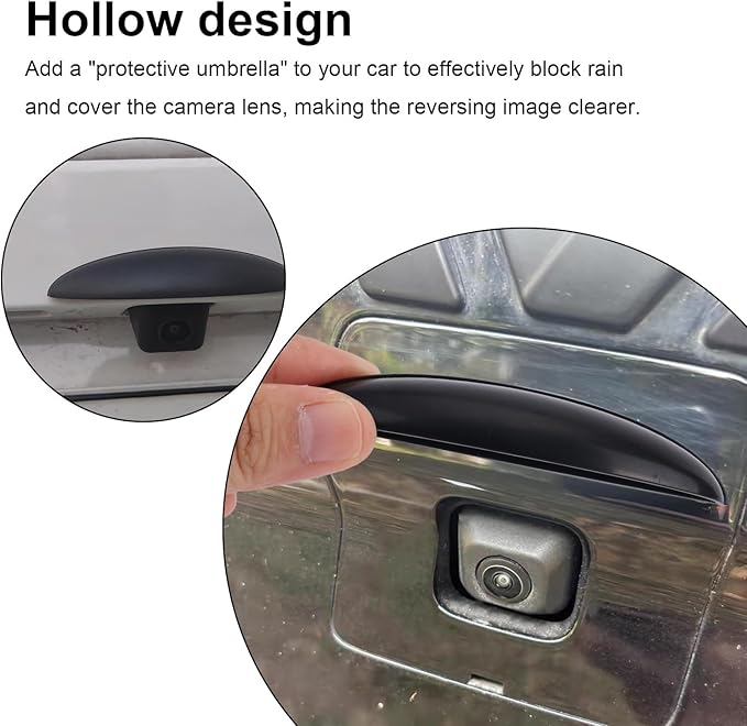 2pcs Backup Rear Camera Protective Cover, Car Rear View Camera Rain Shield Stickers Anti-Rain Protector Car Exterior Accessories for Blocking Rainwater and Clearer Reversing View (Black)