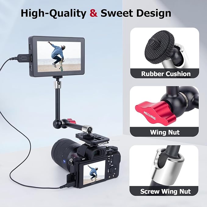 11" Pro Cold Shoe Magic Arm, Extra-Long Adjustable Friction Arm with 1/4" Screw for Teleprompter, Ring Light, Camera Rig – Live Stream Filmaking-87003