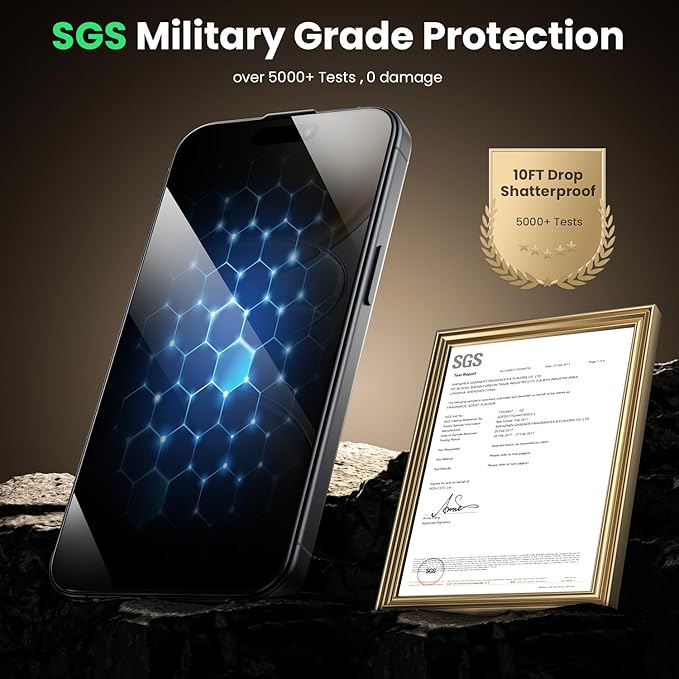 WSKEN for iPhone 16 Pro/iPhone 17 Privacy Screen Protector - [Auto Dust-Remove] 24 Degree Anti Spy 3D Full Coverage Shatterproof Tempered Glass with Zero Bubble Dust Clean Easy Installing House