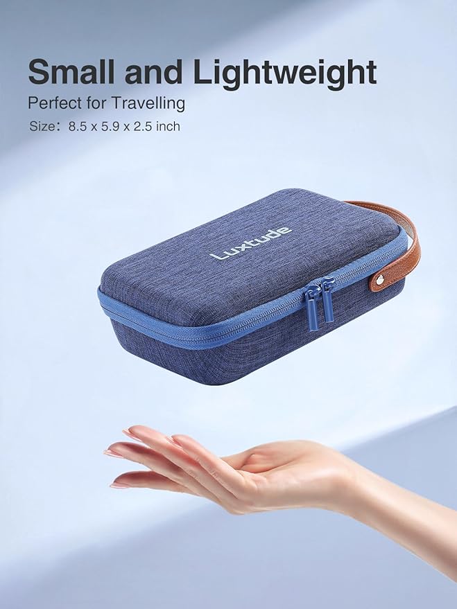 Luxtude Electronic Organizer Travel Case, Portable Tech Organizers, Hard Charger Organizer, Travel Cable Organizers, Tech Bag (Single-Layer, Blue, Small)