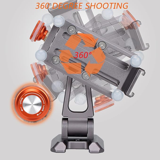 Metal Cell Phone Tripod Mount, Smartphone Tripod Mount Adapter with Cold Shoe, Cell Phone Stand Holder Clamp for iPhone 6 7 Plus 11 12 13 Pro Samsung Google