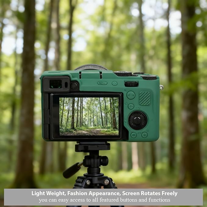 Frevyve Case for Sony A7CII/A7CR Camera Accessories, Soft Silicone Protective Case Skin with Screen Protector, Perfect Fit Sleeve, Lightweight, Anti-Scratch for Sony Alpha 7C II/7CR Cover (Green)