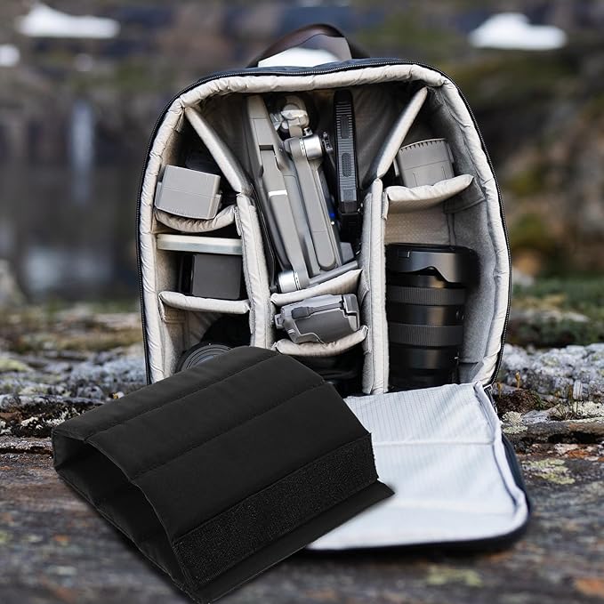 HANABASS Camera Bag Dividers Set 2 Pack 11.02 Inch Padded Adjustable Camera Case Partition Inserts Organizer for Dslr Lenses Drone and Tech Gear Protection