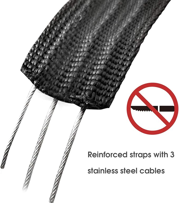 800lbs Lockable Tie Down Straps with 3-Digit Password Buckle Include 3 Steel Cables 1.5" Width Keep Kayak Surfboard Paddleboard Canoe Safe 2pack Each Strap 10FT