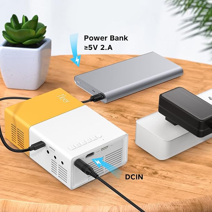 Mini Projector, Meer Portable Pico Full Color LED LCD Video Projector for Children Present, Video TV Movie, Party Game, Outdoor Entertainment with HDMI USB AV Interfaces and Remote Control