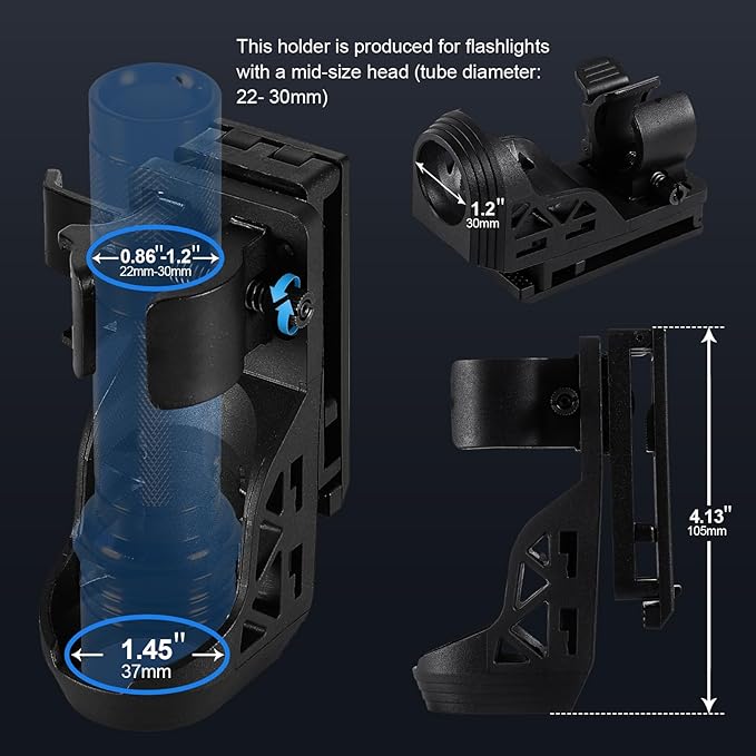 Tactical Flashlights High Lumen-Police 1200 LM Flashlight with Holster for Duty Belt,Single Mode LED Flashlight for Camping/Law Enforcement-Sentinel-X1