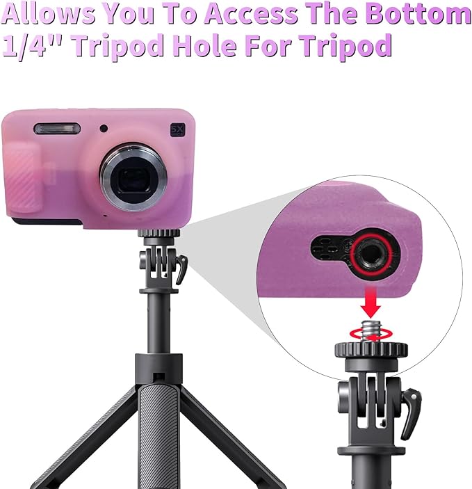Easy Hood Camera Case for Kodak PIXPRO FZ55, Soft Silicone Cover Anti-Scratch Slim Fit FZ55 DSLR Camera Sleeve Body Skin Travel Protective Case, Pink Rose