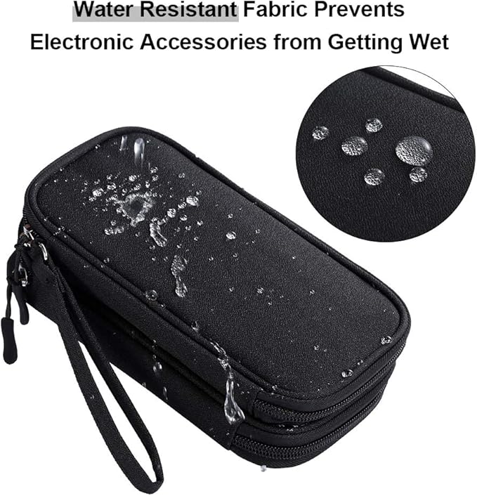DDgro Travel Accessories Organizer Electronics Pouch for Keeping Cables in Order (Medium, Black)
