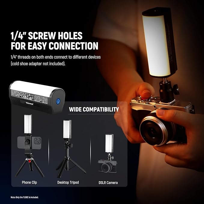 NEEWER Pro Magnetic Handheld Light Wand with APP DMX Control/Custom Effects/Light Group, 360° Full RGB, 2600mAh 2500~10000K Dimmable LED Lighting CRI97 17 Scenes for Video Recording Streaming, TL98C