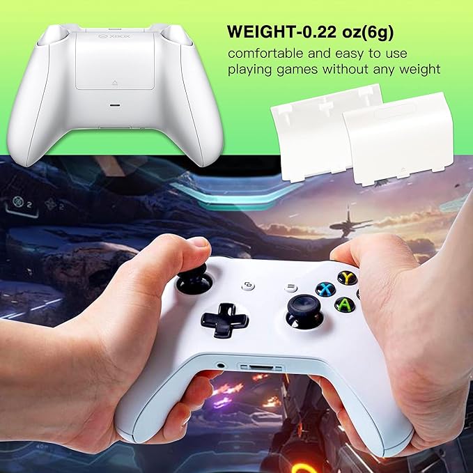 Xahpower Battery Cover for Xbox One, Replacement Battery Doors Shell Repair Part Compatible with Xbox One/Xbox One S Wireless Controller(4 Pack, Black, White)