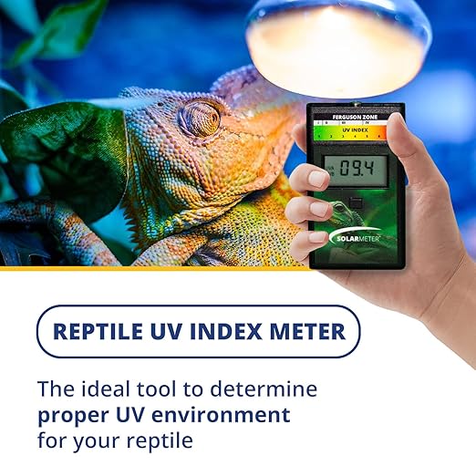 Solarmeter Model 6.5R Reptile UV Index Meter, Handheld Digital Radiometer for Measuring Ultraviolet Light, Measures 280-400 nm with Range from 0-199.9 UV Index, Made in USA, ABS Polymer, Black
