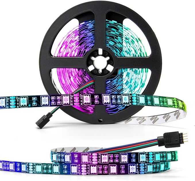 SUPERNIGHT 5050 RGB LED Strip Lights-16.4ft 300 LEDs, Color Changing LED Lights for Valentine, Wedding Sparklers, Christmas Lights, Indoor Decoration