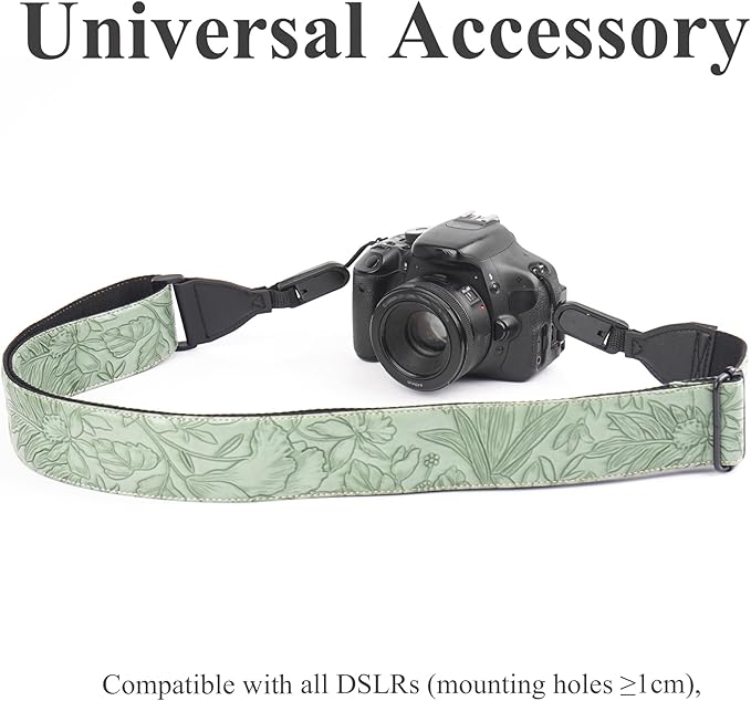 QIELIZI Lifestyle Camera Strap,Vintage Adjustable Vintage Neck & Shoulder Strap for All DSLR Cameras