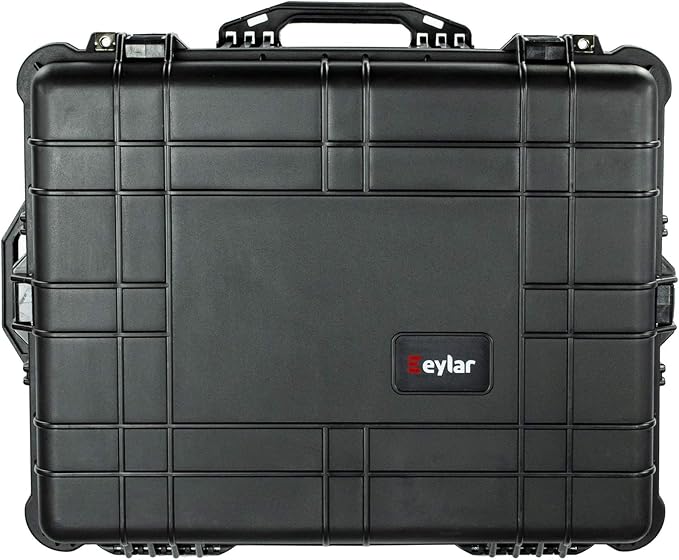 Eylar XL 23.75" Protective Roller Camera Hard Case for Cameras, Drones, Tools, and AV Equipment with IP67 Waterproof, Shock Resistant, and Customizable Foam Inserts (Black)