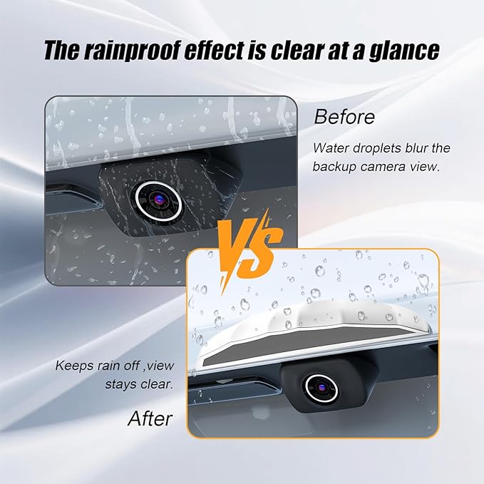 Universal Car Backup Camera Rain Shield, Reversing Camera Anti-Rain Cover, Non-Destructive Adhesion, Silicone Protection Cover Compatible with Most Vehicle (White)
