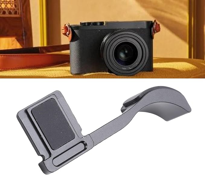 EBTOOLS Thumb Up Grip, CNC Machined Aluminum Alloy Thumb Rest for Q3 Camera, with Anti Scratch Silicone Pad for Stable Hand Hold (Black)