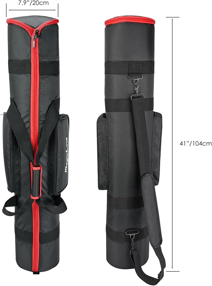 MagicLine Tripod Carrying Case Bag 41x7.9x7.9inch, with 2 Outer Pockets+1 Inner Pocket+3 Inner Compartments, Padded Carry Case for Light Stands,Mic Stands,Tripods,Monopods
