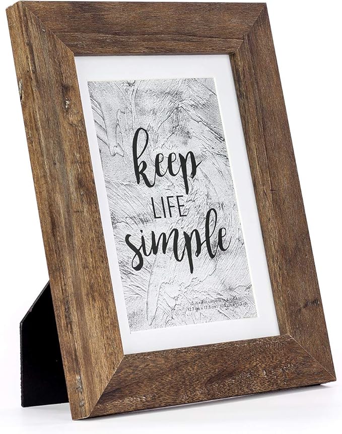kennethan Rustic Brown 5x7 Picture Frames Wide Molding 3Pcs in 1 set Wooden frame for table and wall,Display for home decoration,holiday gift