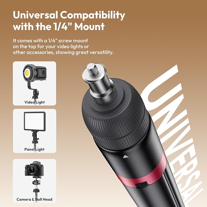 ULANZI AT-05 78.7'' Heavy Duty Foldable Light Stand, 6.56ft Extendable Light Tripod for Continute Output Photography Lighting/Strobe Light/Webcams/Cameras/Softbox, Weight 2.64 lbs, Maxload 11lbs