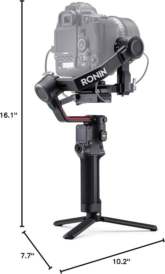 DJI RS 2 Combo - 3-Axis Gimbal Stabilizer for DSLR and Mirrorless Cameras, Nikon, Sony, Panasonic, Canon, Fuji, 10lbs Tested Payload, 1.4” Full-Color Touchscreen, Carbon Fiber Construction, Black