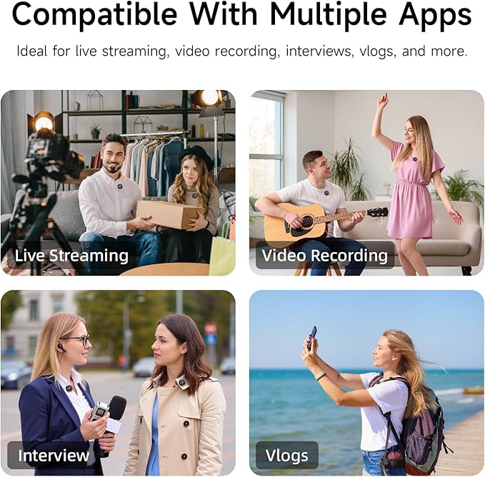 Mini Lavalier Microphone for iPhone Android Computer with Charging Case USB C Phone Mic for Vlogging Video Audio Recording Wireless Microphone AI Noise Reduction