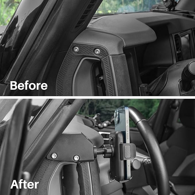 Car Phone Holder – Car Phone Mount for Ford Bronco Accessories, 360° Rotating Smartphone Stand for Ford Bronco 2021-2025, Driver Side