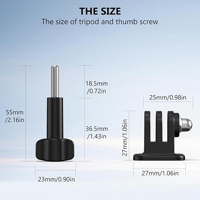 VRIG 1/4" Tripod Adapter Mount for Go Pro, Lightweight Narrow Base, 1/4-20 Screw Hole Action Camera Tripod Mount Compatible with Hero 13 12 11 10 9 8 7 6 5 4 3 2, DJI osmo, Insta 360