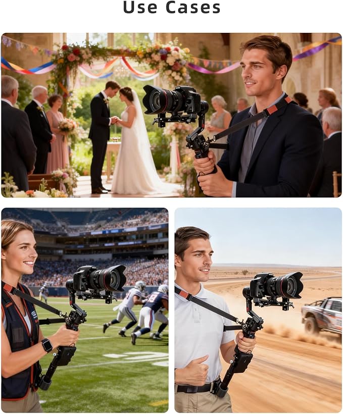 Handheld Camera Gimbal Stabilizer Accessories Load Reduce Kit with Adjustable Shoulder Strap/Belt/Gimbal Support/Extension Rod for Easier Longer Holding. Fits DJI RS4(pro)/RS3(Pro)/RS2/RSC2/SC/S