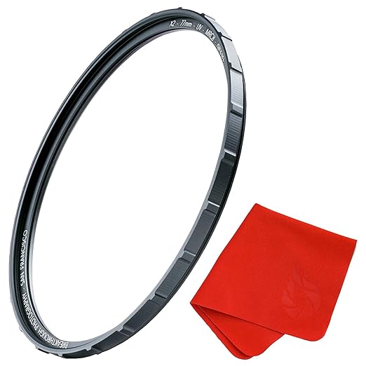 46mm X2 UV Filter for Camera Lenses - UV Protection Photography Filter with Lens Cloth - MRC8, Nanotec Coatings, Ultra-Slim, Traction Frame, Weather-Sealed by Breakthrough Photography