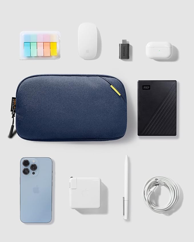 tomtoc Recycled Portable Storage Pouch Bag Case Accessories Organizer Compatible with MacBook Laptop Charger, Mouse, Cables and Hard Drive, Also for Smart Phone Accessories and Personal Items