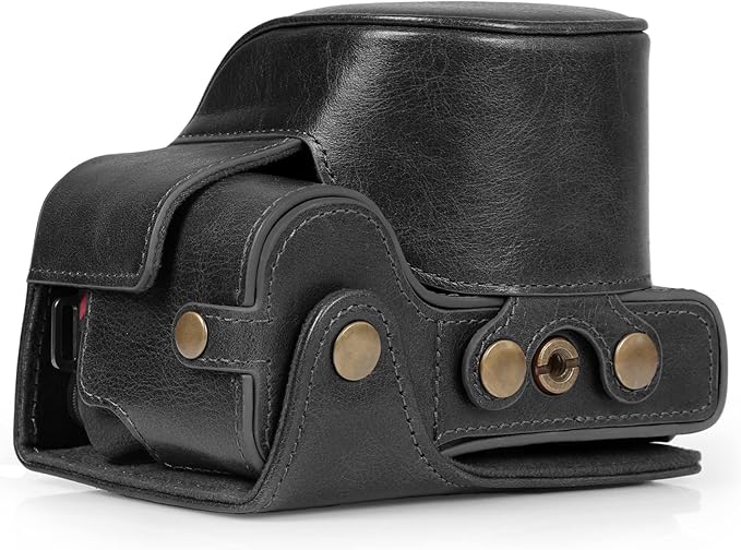 MegaGear Ever Ready Genuine Leather Camera Case Compatible with Nikon Z30 (16-50mm)(Black)