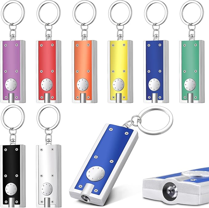 8 Pcs Mini Keychain Flashlight LED Keychain Light Bulk Small Flashlight for Outdoor Camping Hiking Equipment and Emergency Gift(Multicolor)