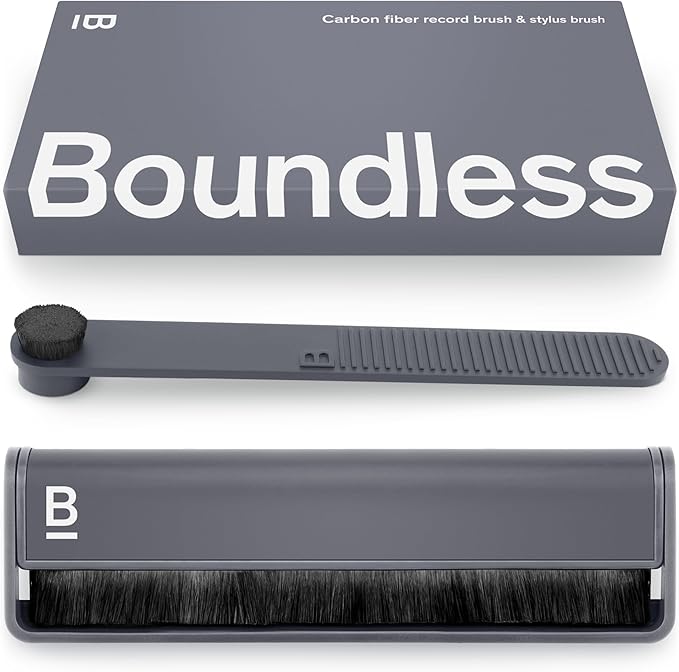 Boundless Audio Record Cleaning Kit - 2-in-1 Vinyl Cleaning Kit Includes Record Brush & Stylus Cleaner - Carbon Fiber Anti-Static Vinyl & Stylus Brushes