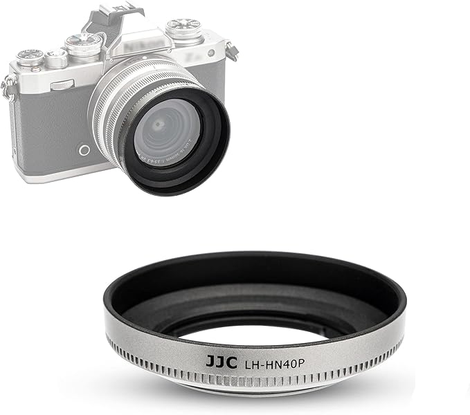 Silver Screw-in Lens Hood Shade for Nikon Z DX 16-50mm f/3.5-6.3 VR Lens on Nikon Z fc Zfc Z50 Replaces Nikon HN-40 Lens Hood Allows to Attach 46mm Filter & Lens Cap