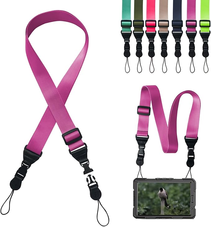 Adjustable Shoulder Strap:Comfortable iPad Strap Nylon Neck Lanyard for iPad/Samsung Tablet Case,Camera Binocular Crossbody Laptop Luggage Bag(Purple)