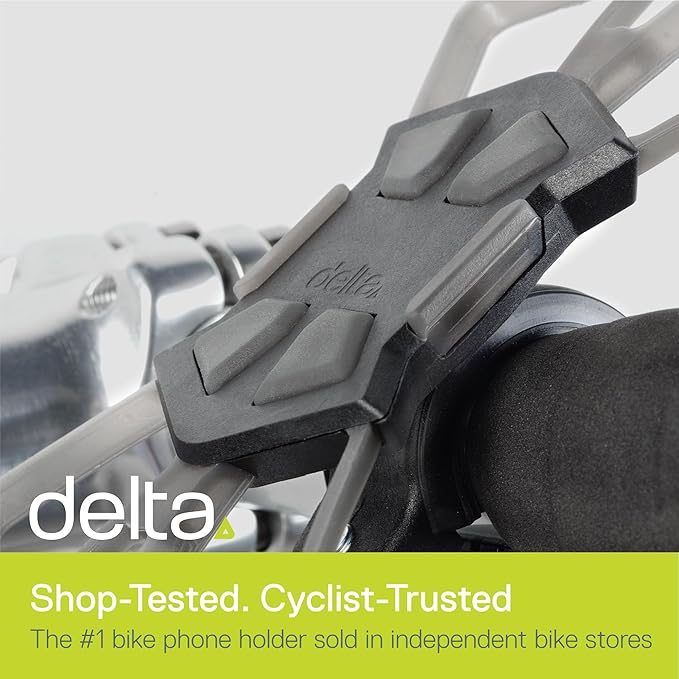 Delta Bike Phone Mount Cycle - Xmount Bicycle Phone Holder Adjusts to Any Handlebar & Fits Any Phone or iPhone - Easily Accessible Bike Accessories for Adult Bikes