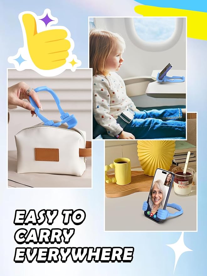 Easter Gifts for Teen Boys Girls Kids: Thumbs Up Lazy Phone Stand Holder Gift for Men Women Adults Funny Gadgets Teenage Dad Father Husband Wife Who Have Everything Easter Basket Stuffers Cute Things