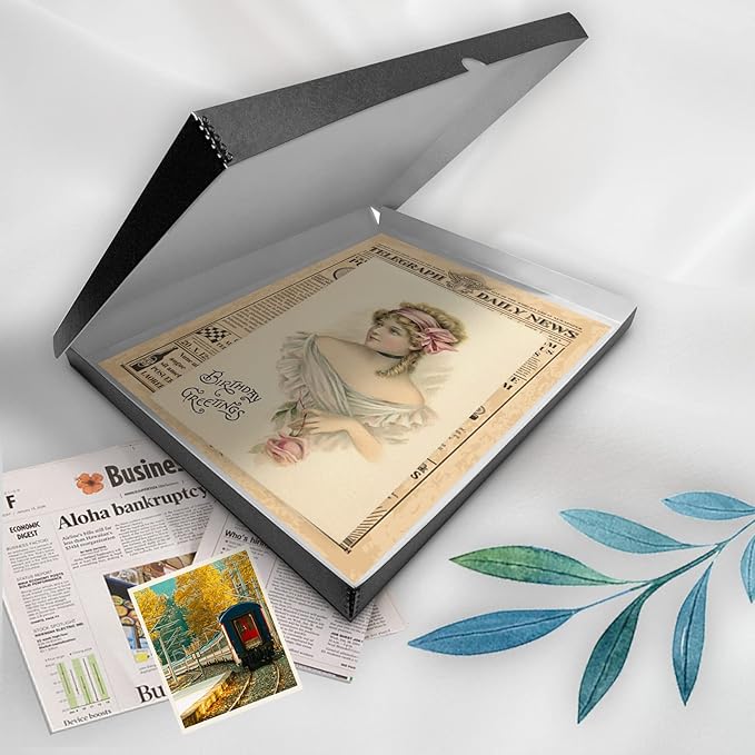 Golden State Art, Archival Folio Storage Box 18x24, Clamshell Design with Metal Edge, Preserve And Store Photos Documents Cards Prints Arts Crafts DIY, Black