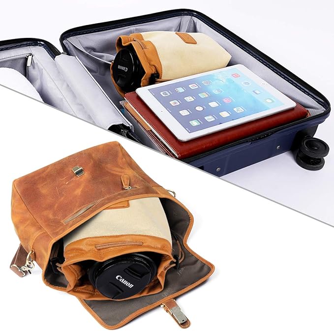 S-ZONE Soft Camera Bag DSLR Insert Handbag Drawstring Lens Case Compatible with Canon Nikon Sony