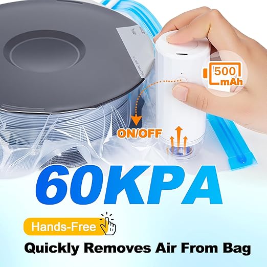 AGPTEK 3D Printer Filament Storage Bags 11.8×13.4 inch(20 Pack) - Vacuum Sealed Kit with 500mAh Electric Pump & Silica Gel Desiccants, Moisture-Proof and Dust-Proof for PLA, ABS, PETG Filament (PA+PE)